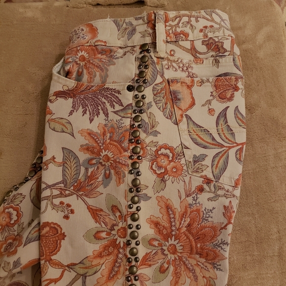 NWOT DENIM SUPPLY RL Metal Beads Floral Jeans - Picture 4 of 10